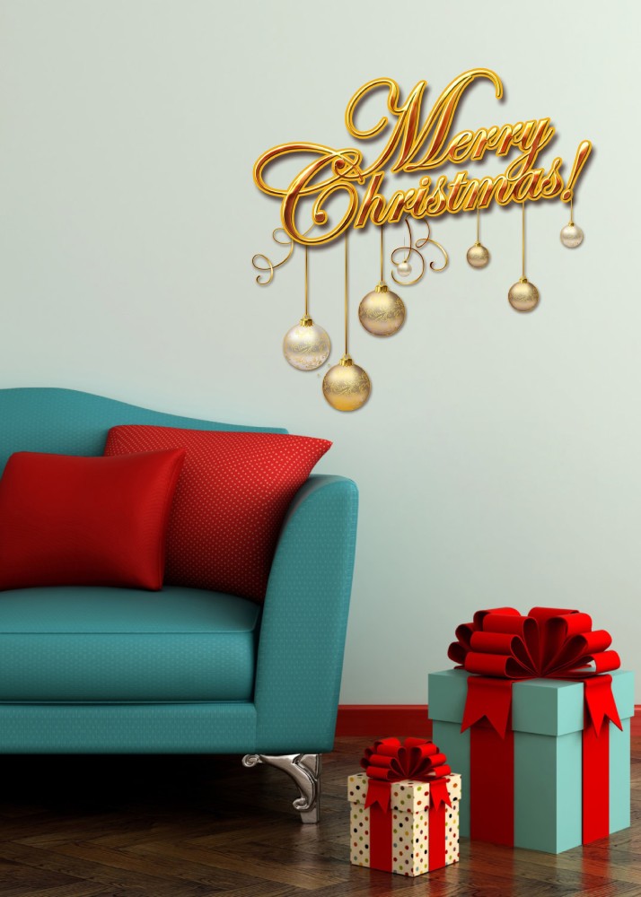 Christmas Sticker Hanging With Decorative Ornaments - Wall Stickers & Decals  by Asian Paints