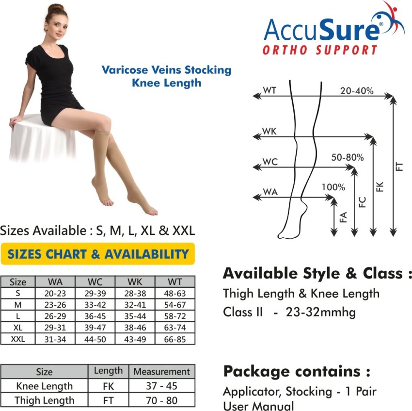 AccuSure Medical Compression Varicose Stocking 23-32 mmHg Support