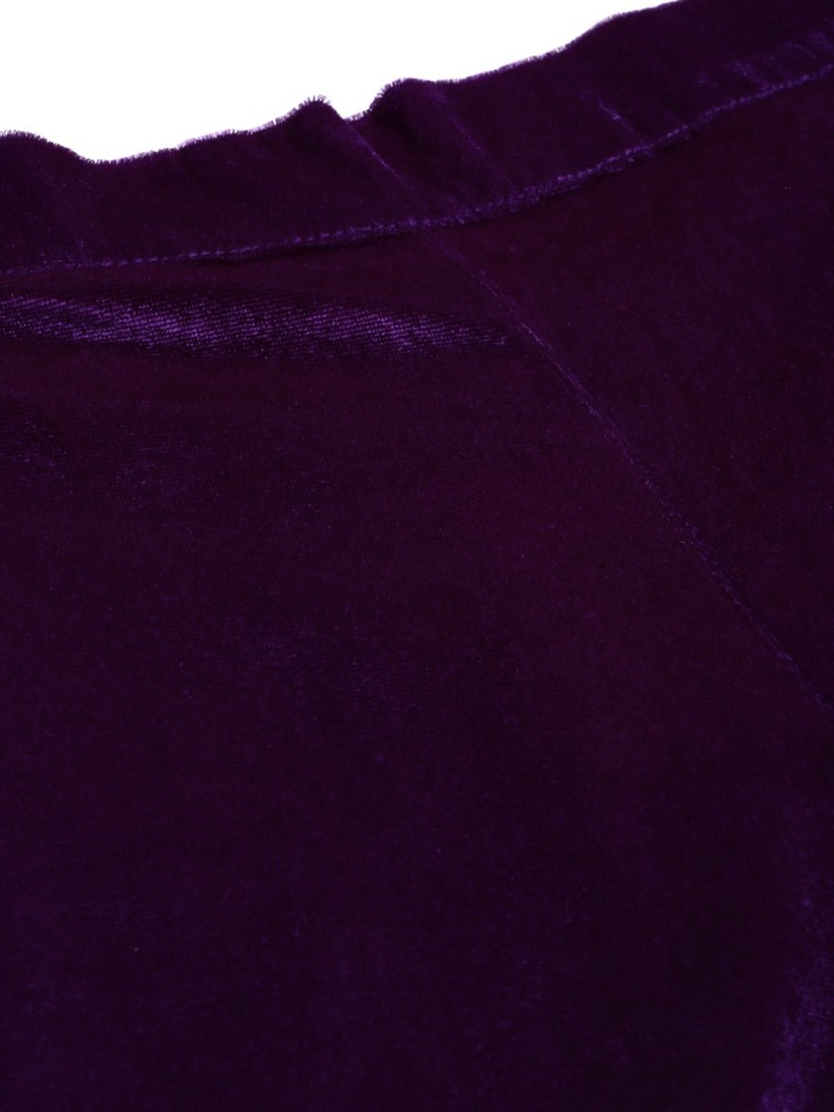 Flared purple velvet trousers