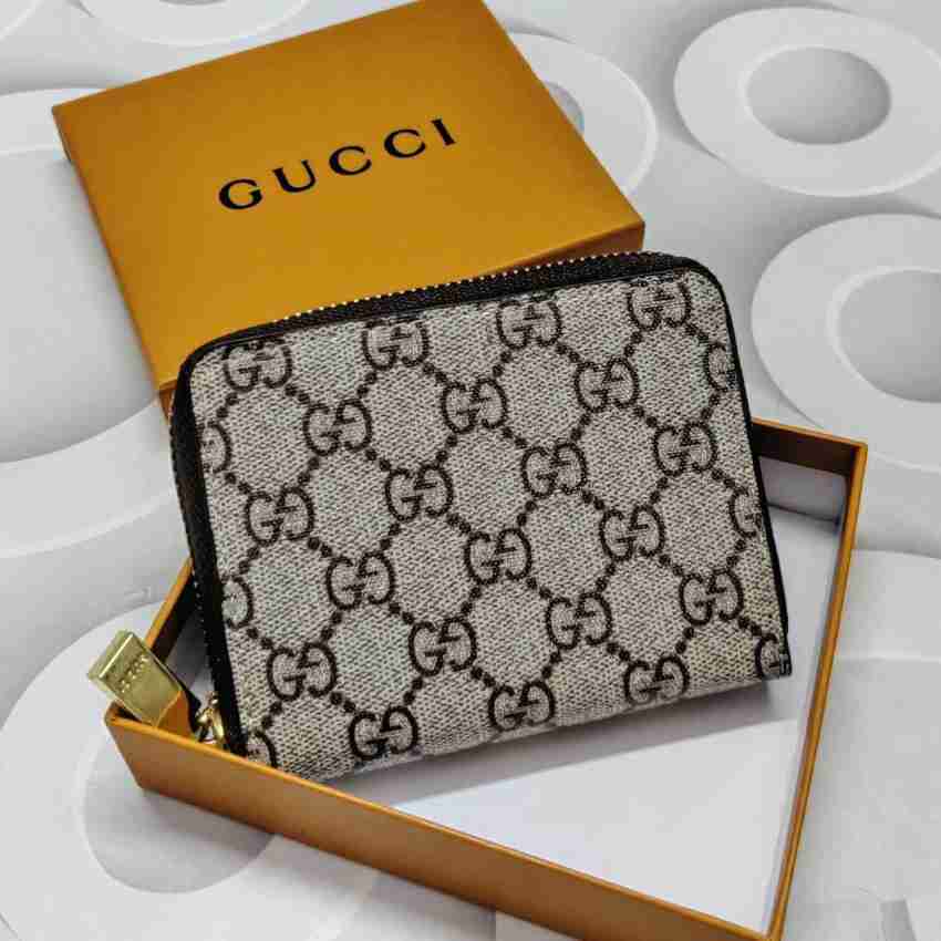 LV GGUCI Men Women White Brown Denim Money Clip white Price