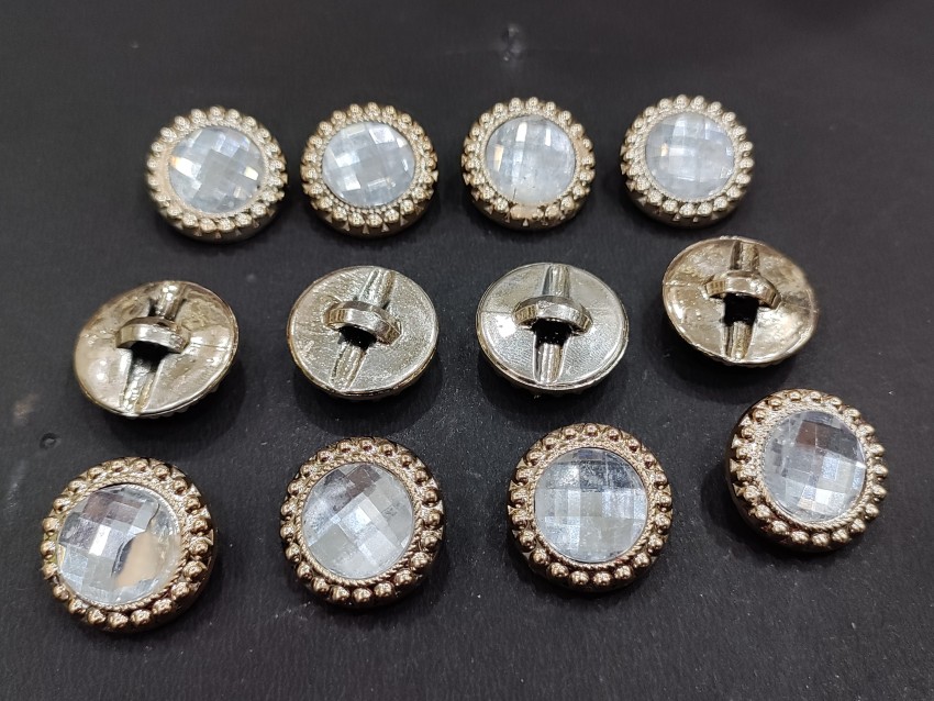 Priceless Deals Fancy Designer Rhinestones Studded Metal Buttons