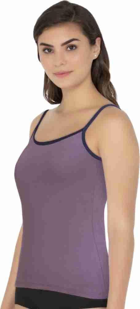 Buy AMANTE White Solid Cotton Sleeveless Regular Fit Womens Camisole
