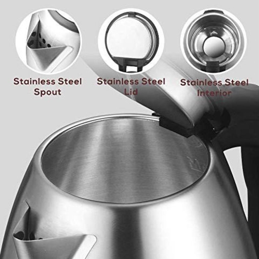 HadinEEon Electric Kettle 1.5L, 100% Stainless Steel Interior