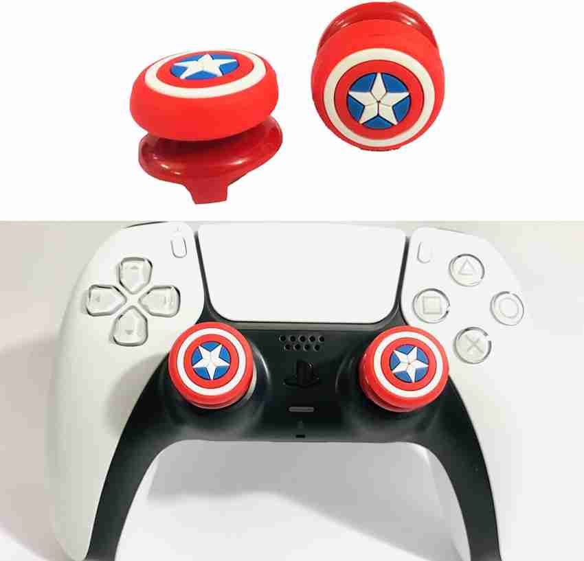 PSS PS4/PS5 FPS Thumbstick Extender Caps Cover Silicone Analog Controller  Joystick & 3D Texture Rubber Silicone Grip Cover 2 Sets for PS5 Dualsenese  & PS4 Controller (Captain America) Gaming Accessory Kit 
