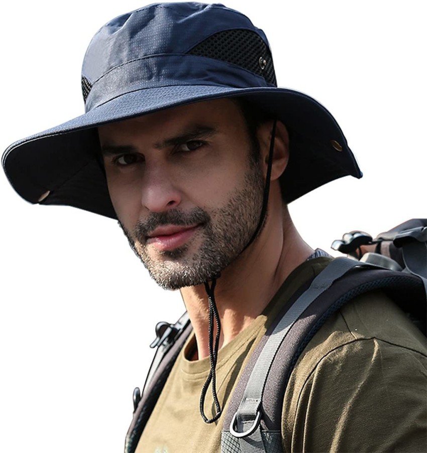 GUSTAVE Summer Outdoor Round Hat for Men Wide Brim Summer Hat for Fishing Hiking, Camping & Outdoor Adventures with Mesh UPF 50 Protection for Men
