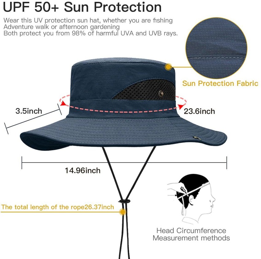 GUSTAVE Mens Sun Hat Wide Brim Summer Sun Cap UV Protection Fishsing Hat Foldable Bucket Hat Outdoo