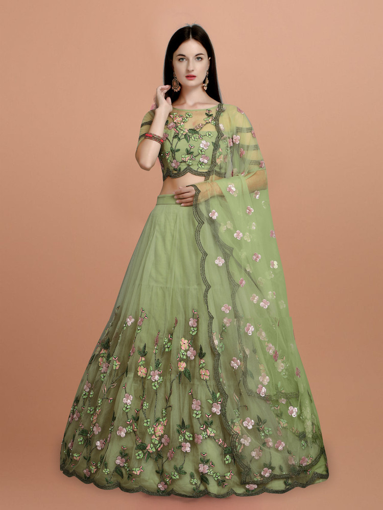 VIDRON Self Design Semi Stitched Lehenga Choli Pink, Black Rs.290 @ Flipkart