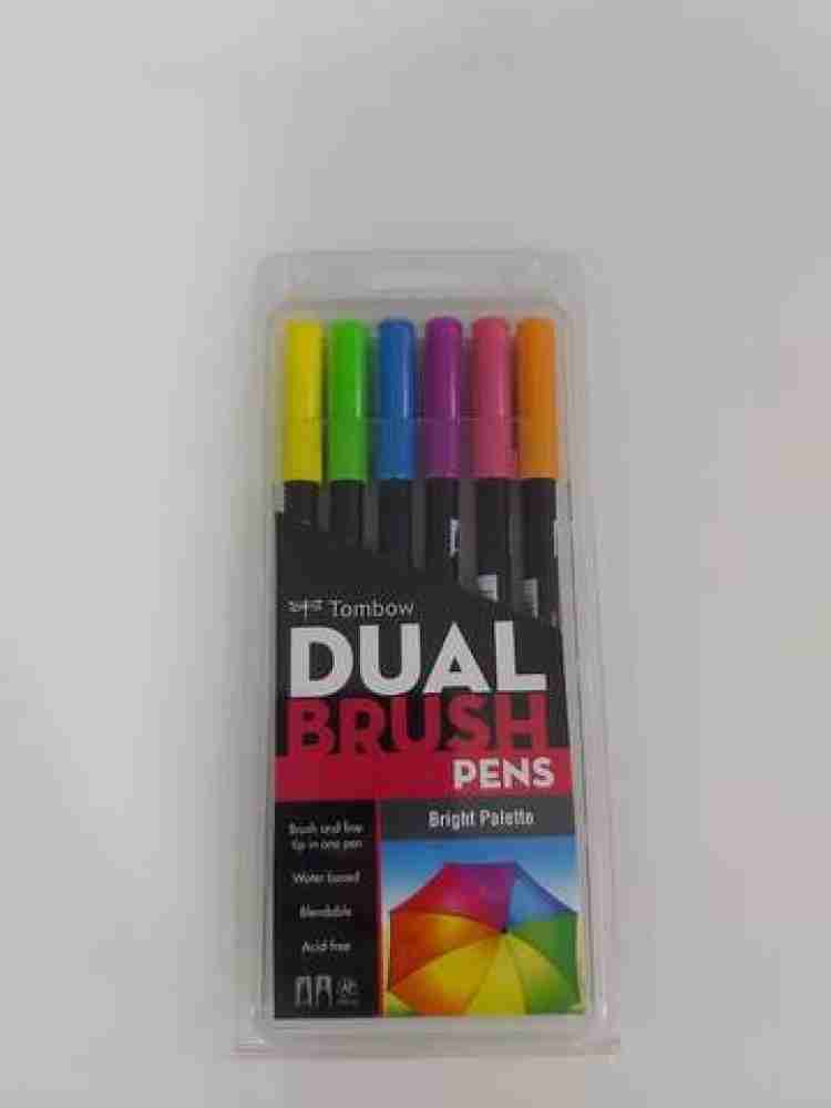 Tombow Dual Brush Pens, Dual-Tip Art Markers, Pastel, 6 Pack