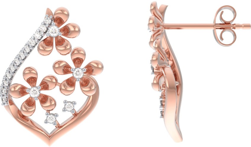 Senco Diamond Jewellery  Buy Senco Gold 14K Rose Gold Love Birds Diamond Studs  Earrings Online  Nykaa Fashion