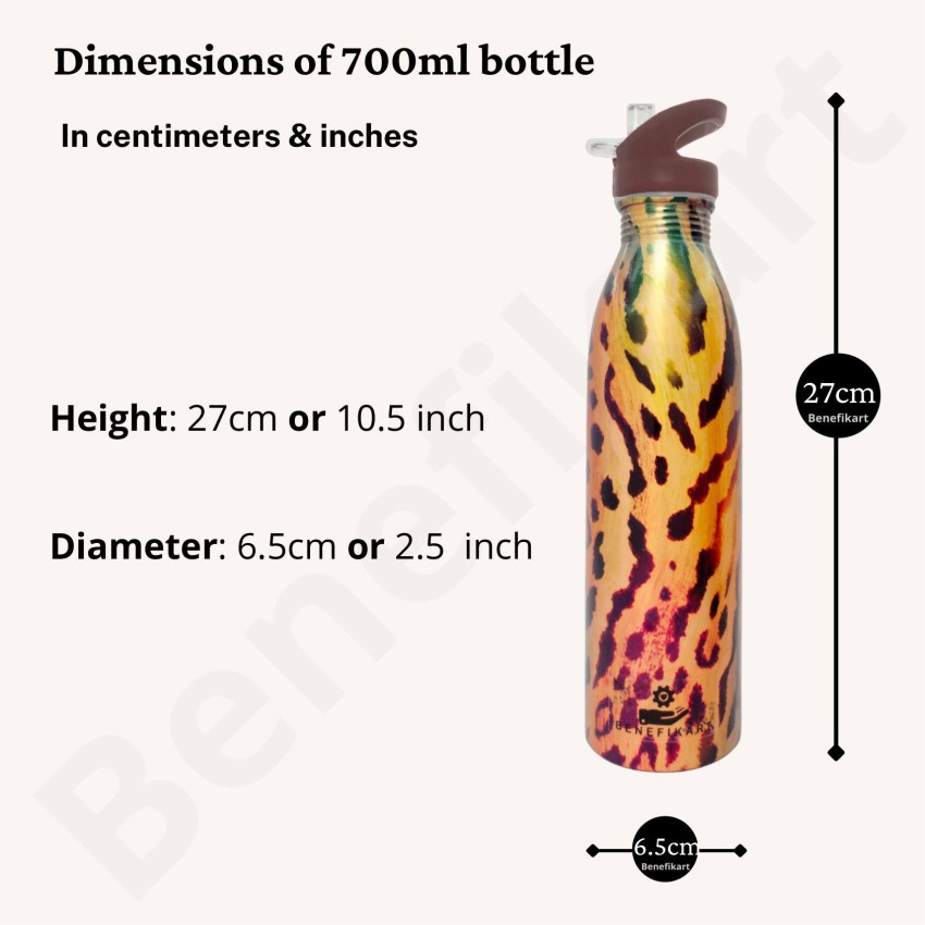 BENEFIKART Copper Water Bottle with Sipper and straw, 500ml Capacity, Plain Copper