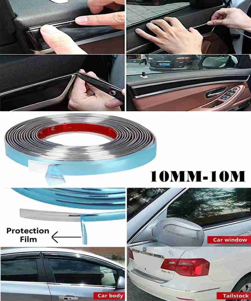 CARZEX chrome strip 10MM-10M Car Beading Roll For Bumper, Grill