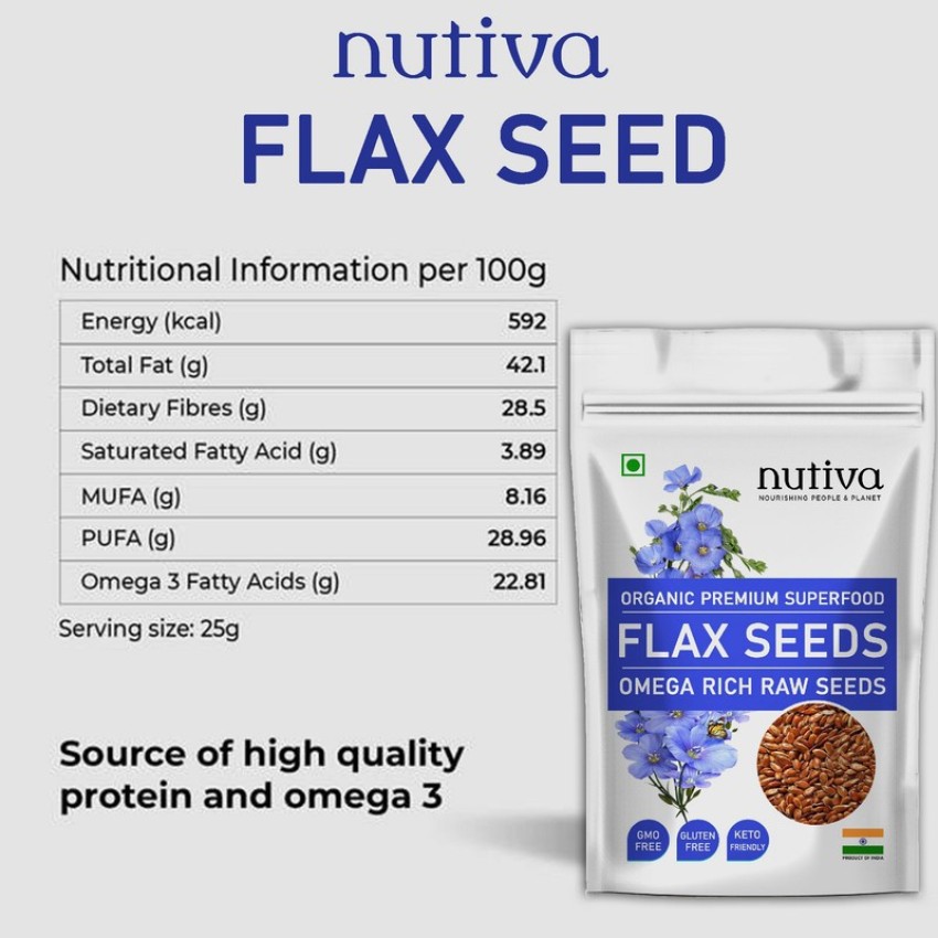 Nutiva Raw Flax Seeds Healthy Seeds Rich in Omega 3 Fatty Acid