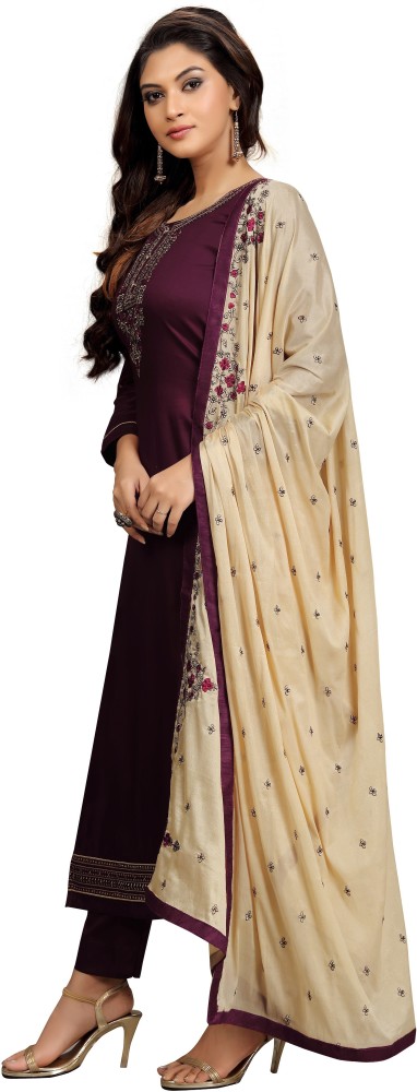 Buy online Embroidered Semi-stitched Straight Pant Suit Set from Suits &  Dress material for Women by Afsana Anarkali for ₹1399 at 72% off