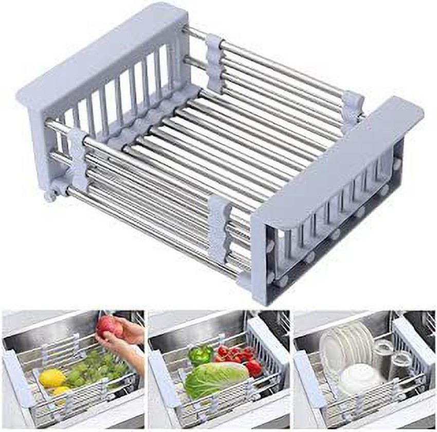 HOMTOZ Dish Drainer Kitchen Rack Plastic 2 Layer Plastic Dish Drainer Rack  for Kitchen Storage Sink Dish Drying Stand Price in India - Buy HOMTOZ Dish  Drainer Kitchen Rack Plastic 2 Layer