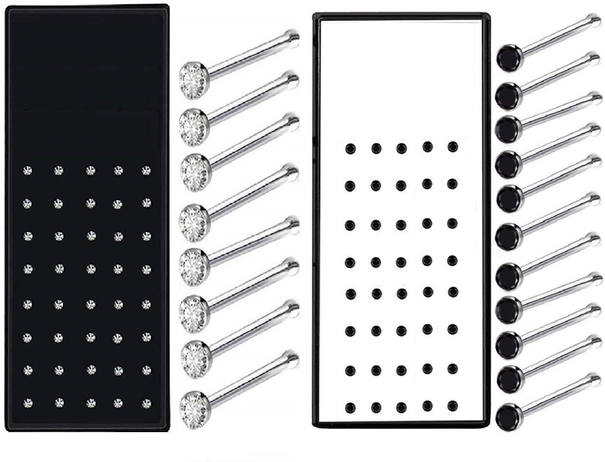 VAMA Platinum Plated Metal Nose Stud Set Price in India Buy VAMA