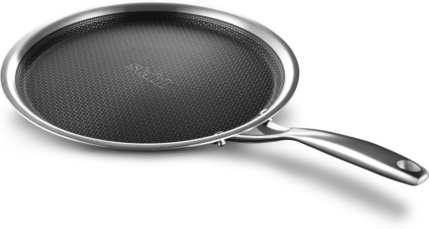 Stahl Triply Stainless Steel Non Stick Tawa | Tri Ply Dosa Tawa | Stainless  Steel Scratch Resistant Dosa Tawa with Induction Base | Hybrid 6928, Dia