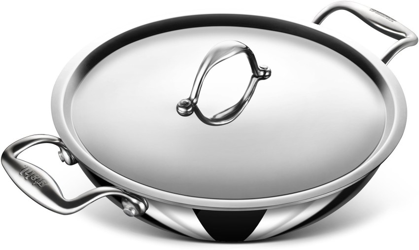 Stahl Triply Stainless Steel Kadai with Lid