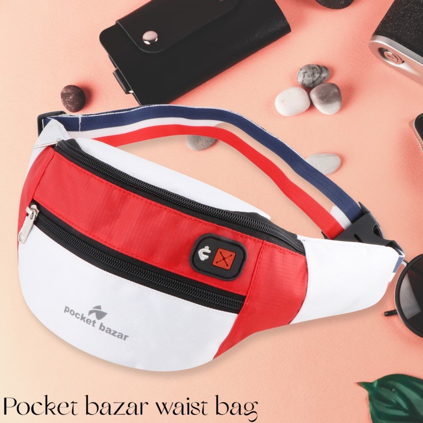 pocket bazar STYLISH WAIST BAG FOR MEN, WOMEN Waist Bag WHITE, RED - Price  in India | Flipkart.com