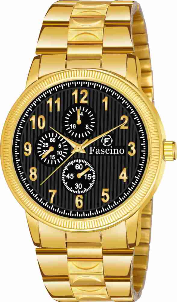 fascino Analog Watch For Men Buy fascino Analog Watch For Men Stylish Golden Chain Watch New Design Online at Best Prices in India Flipkart