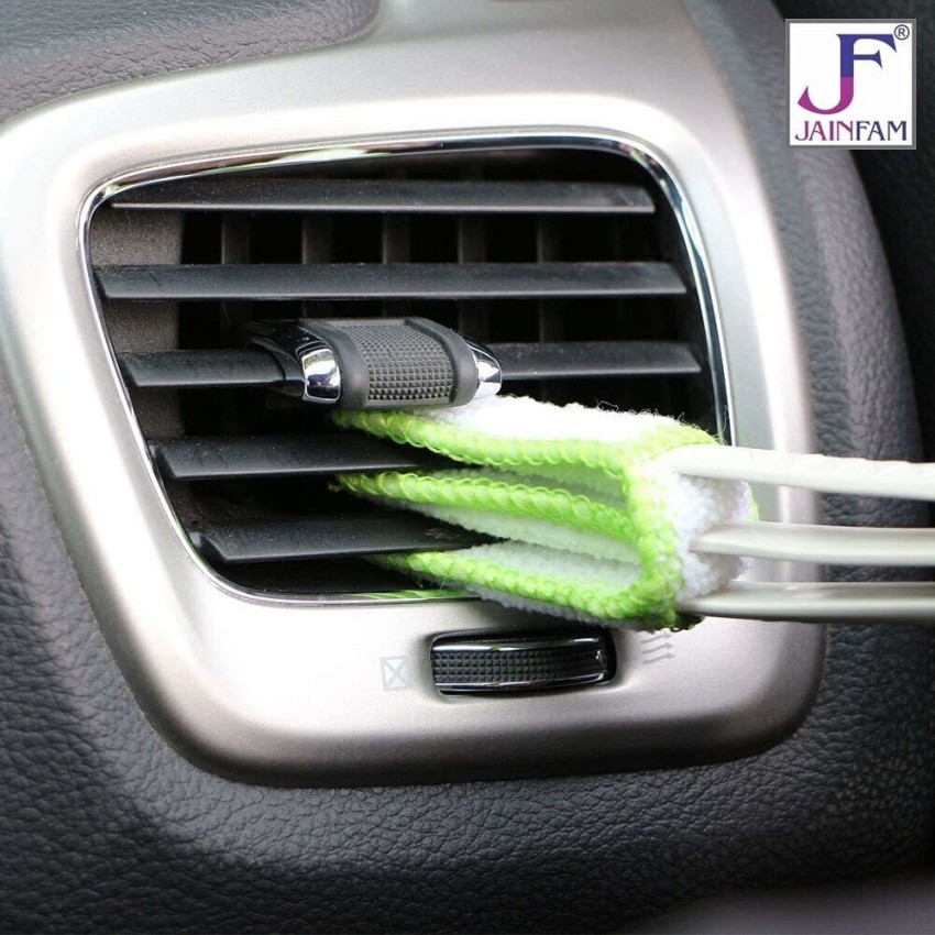 Mini Duster for Car Air Vent, Set of 3 Automotive Air Conditioner Cleaner  and Brush, Dust Collector Cleaning Cloth Tool for Keyboard Window Leaves