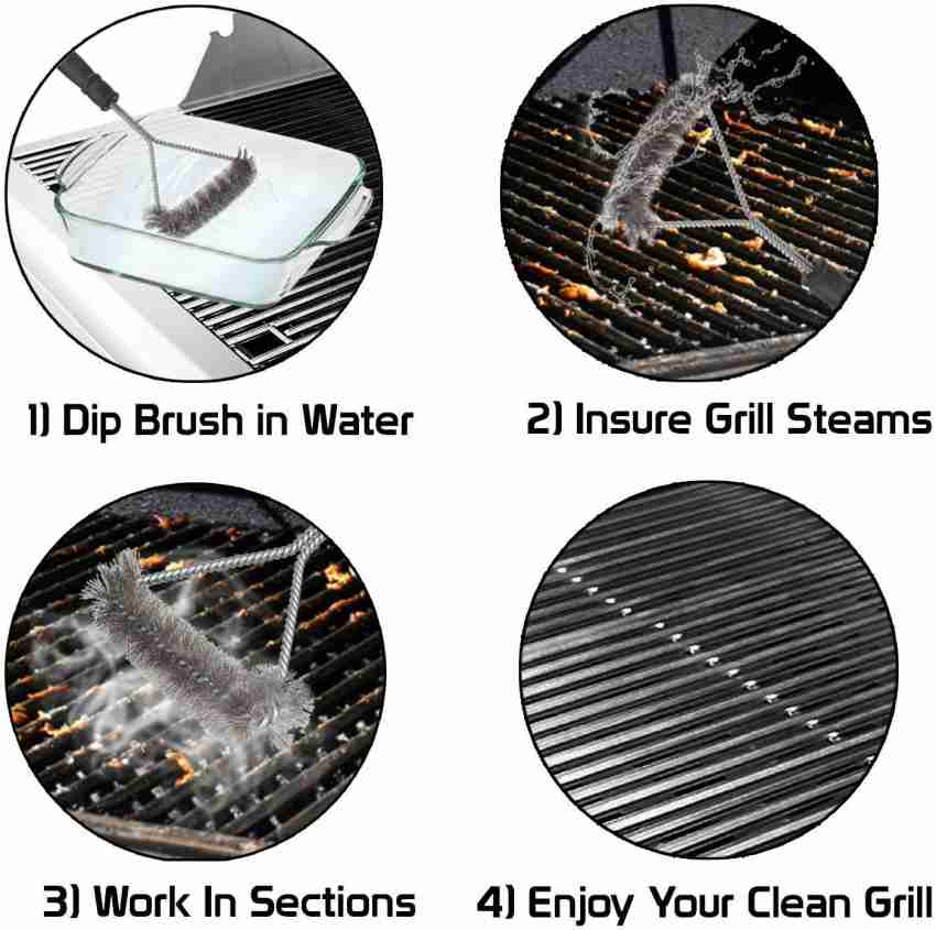 Stainless Steel Steam Cleaning Grill Brush @