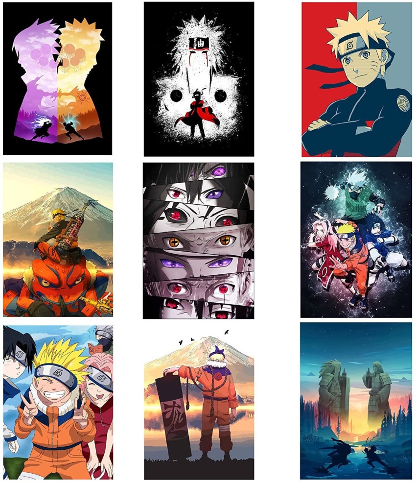 Pack of 9 Naruto Poster Glossy | Set Anime HD+ Photos Unframed Self  Adhesive (21 x 29.7 CMS) (Size - A4) Paper Wall Poster, Multicolour,  Printed | Exclusive Posters Photographic Paper -