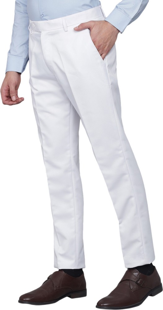 Kurus Regular Fit Men White Trousers - Buy Kurus Regular Fit Men