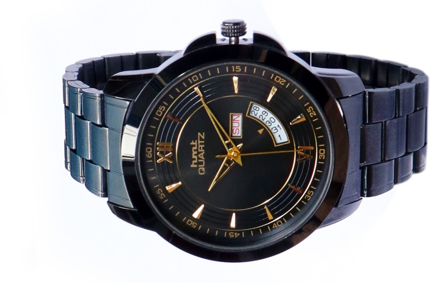 Hmt quartz black watch sale price