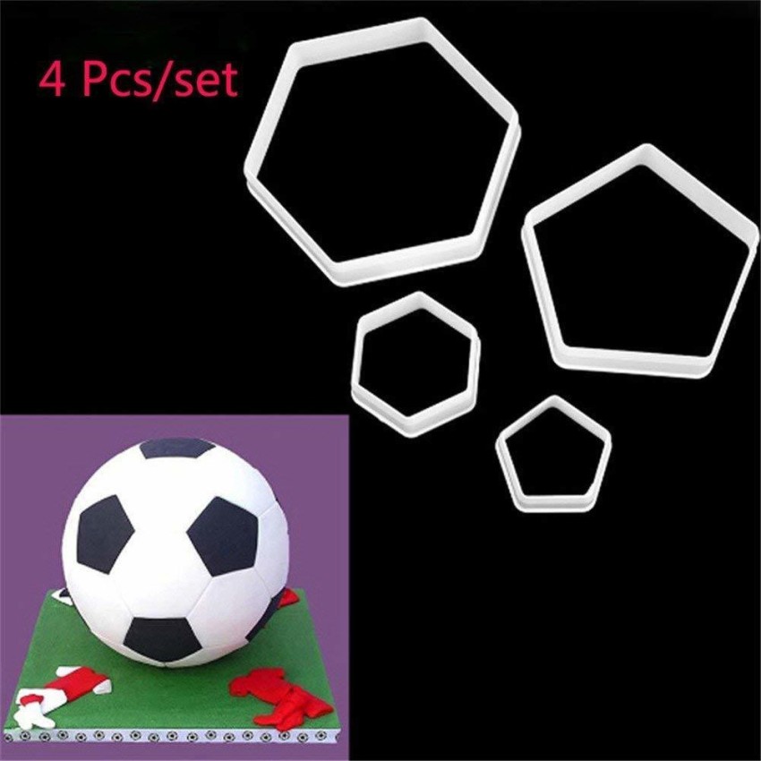 Soccer Ball Pattern Fondant Gumpaste and Cookie Cutting Tool, Size: 4