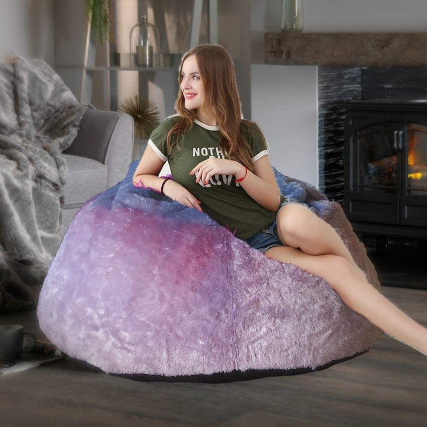 Rainbow fur bean hotsell bag chair
