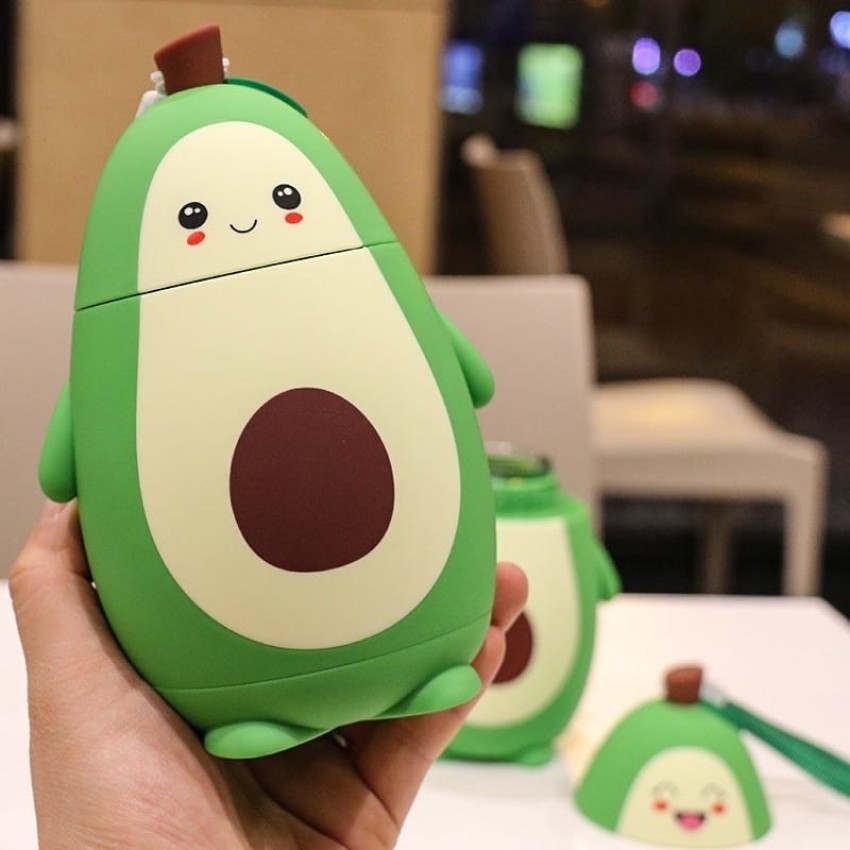 Avocado Glass Water Bottle 400ml Cute Cartoon Creative Fruit Heat