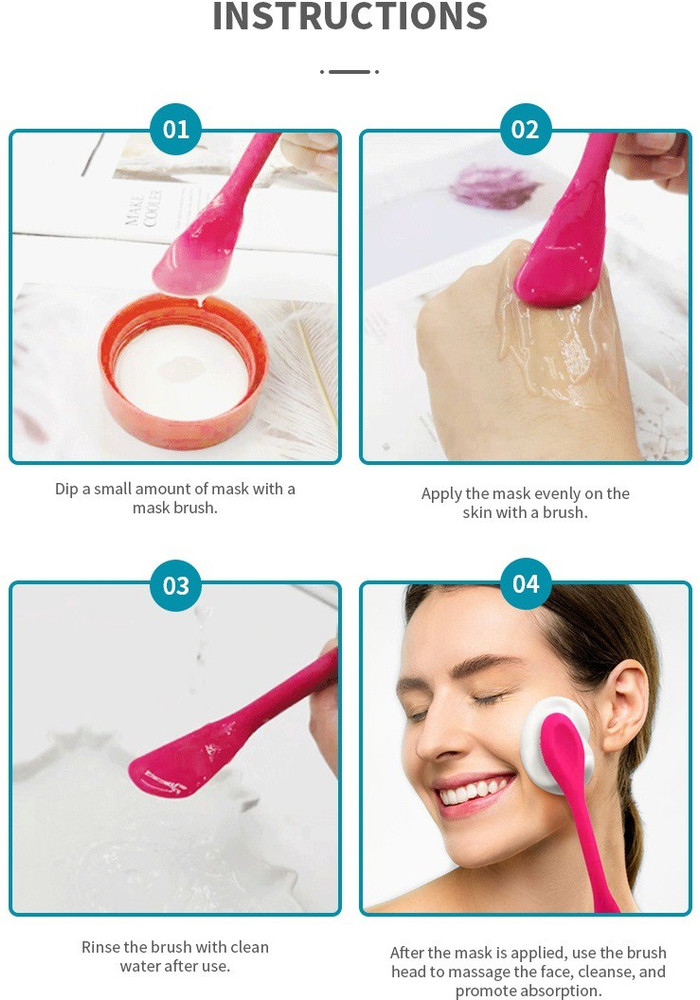 KitchenFest ® 2-in-1 Silicone Face Mud Mask Brush Applicator for 
