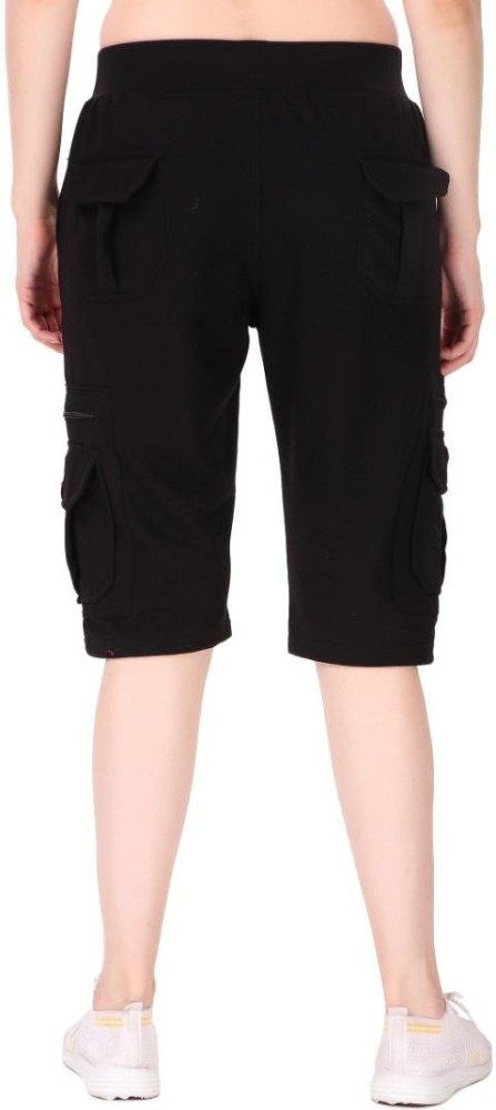 UZARUS Women s Cargo Capri Shorts With 9 Zippered Pockets Women