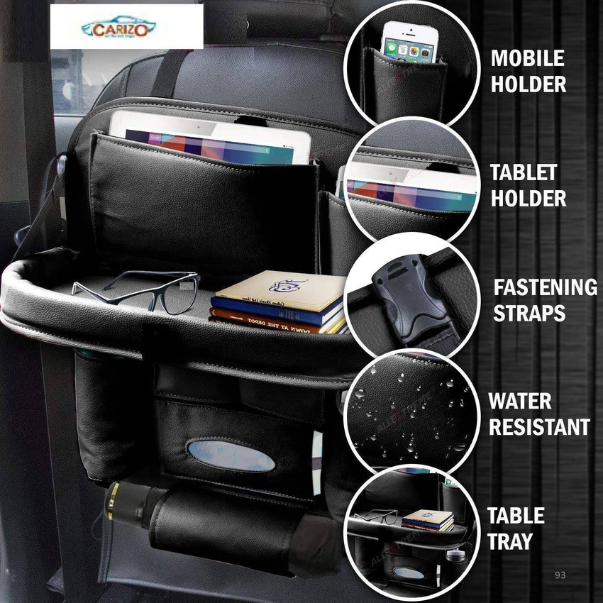 Car back seat top organizer with tray