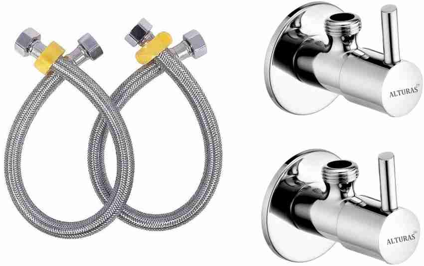 Alturas TURBO Angle Valve with 24 Inch Connection Pipe for bathroom, geyser  connection and washbasin connection (pack of-2) Faucet Set Price in India -  Buy Alturas TURBO Angle Valve with 24 Inch