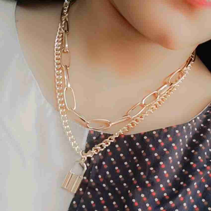 Buy Fashion Frill Golden Chain Necklace Layered Necklace For Women Girls  Coinez Design Stylish Multi Layered Necklace Artificial Jewellery Western  Necklace For Women Girls Online at Best Prices in India - JioMart.