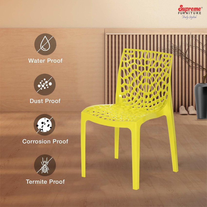 Supreme Web Yellow Set Of 2 Plastic Outdoor Chair