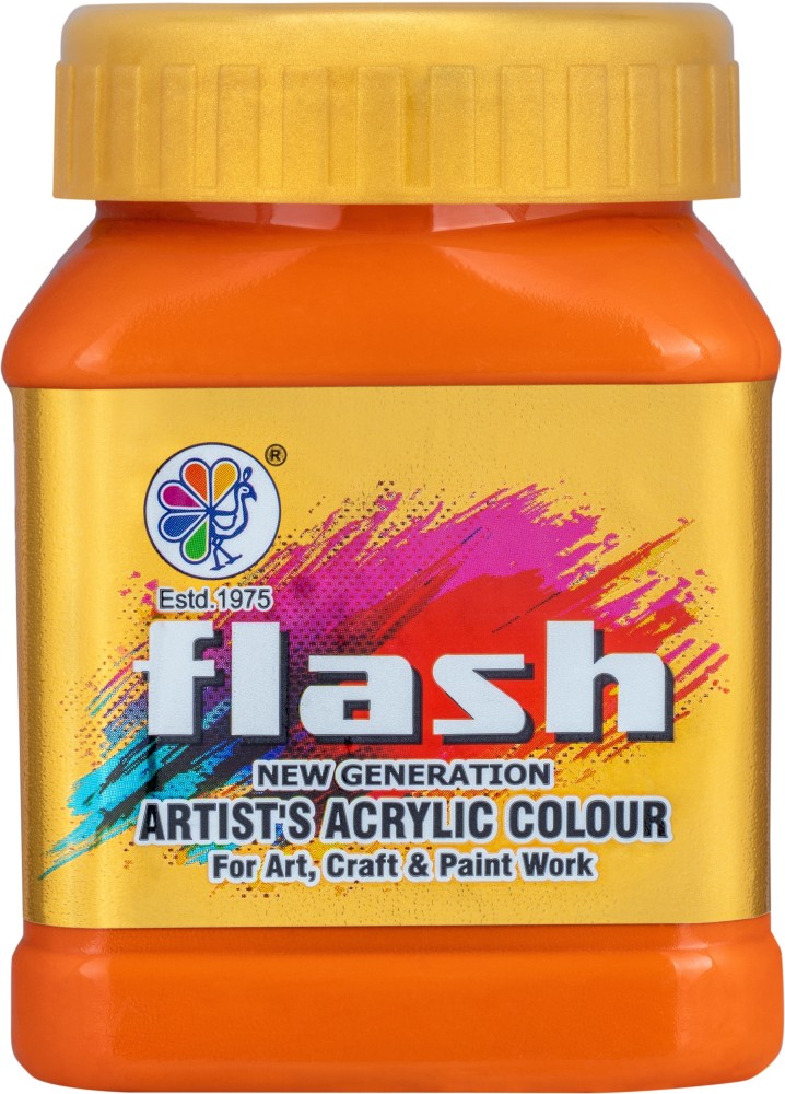 FLASH Acrylic Colour 200 ML (Orange) 