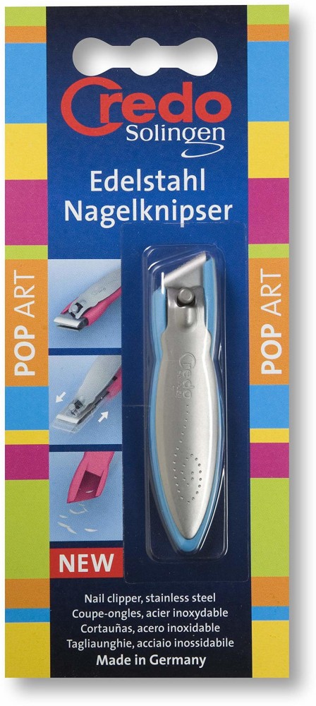 Foot Nail Clippers with Nail Catcher, Blue - Made in Germany