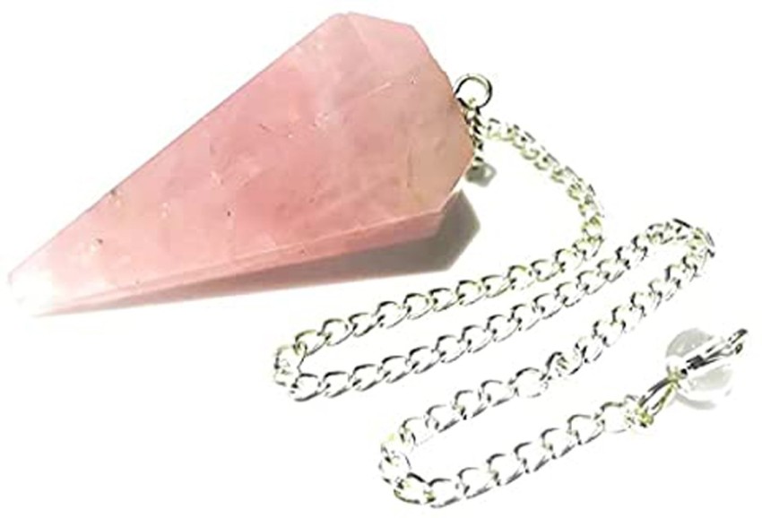 RadhikaGems Rose Quartz Pendulum | Natural Rose Quartz Crystals | Crystal  Dowsing Pendulum | Scrying Healing Crystal | Gift Crystal Energy Pendulum |  Natural Healing Stone Pendulum | Gift Packing Decorative Showpiece -
