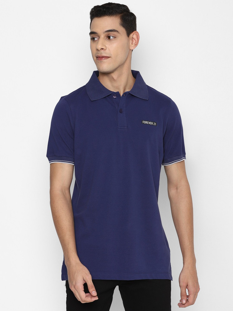 FOREVER 21 Solid Men Polo Neck Blue T Shirt Buy FOREVER 21 Solid Men Polo Neck Blue T Shirt Online at Best Prices in India Flipkart