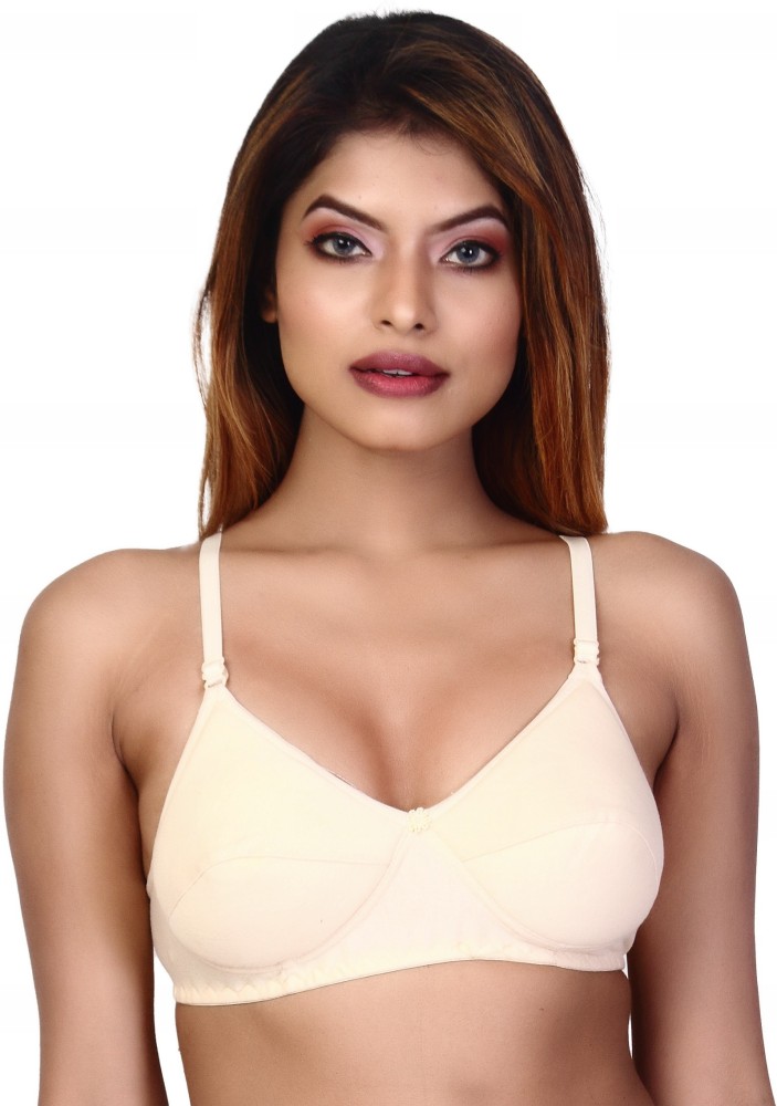 Buy Zivosis Women Beige Cotton Blend Pack Of 3 Full Coverage Non