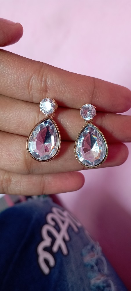 Diamond sale imitation earrings