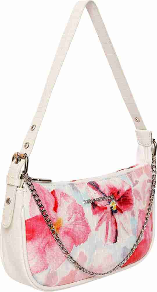 Lino Perros Womens Pink Synthetic Leather Hobo (OFFWHITE) : :  Fashion