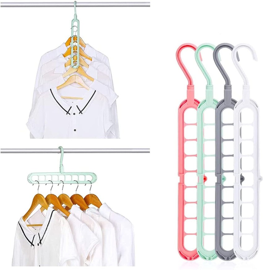 9 Hole Plastic Hanger Hanging hook Indoor Wardrobe Clothes