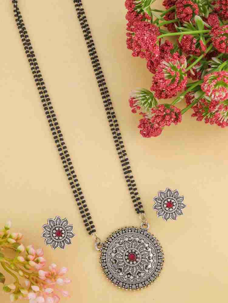 Silver long mangalsutra sale