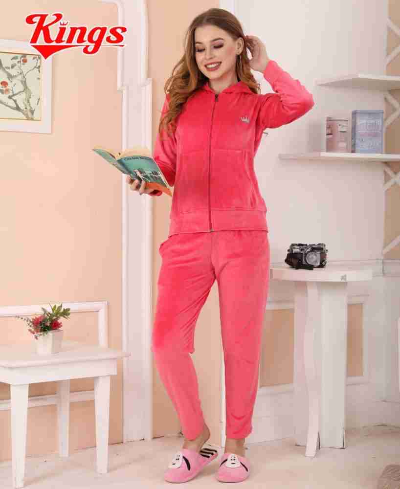 Velvet ladies night suit hot sale