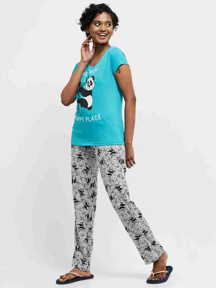 MAX Women Printed Blue Grey Top Pyjama Set Price in India Buy