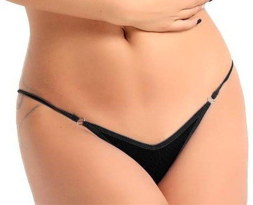 MYYNTI Women Thong Black Panty - Buy MYYNTI Women Thong Black Panty Online  at Best Prices in India