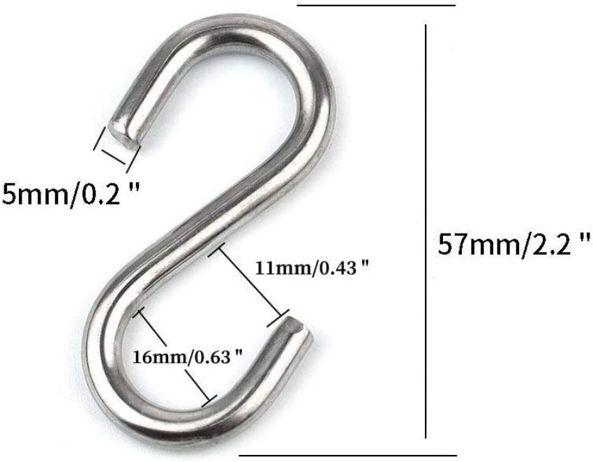 SHIVDEVCRAFTSTORE 10 Packs Heavy Duty Stainless Steel S Shaped